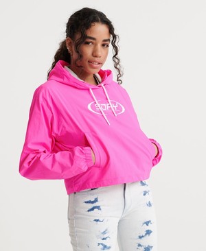 Superdry Neon Cropped Overhead Packaway Női Kabát Rózsaszín | RDXPH7193